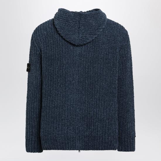 26FW 스톤 아일랜드 물랭 코튼 셰닐 루즈핏 후드 집업 물랭 코튼 셰닐 루즈핏 후드 집업 S155100065S0N16 Blue - STONE ISLAND