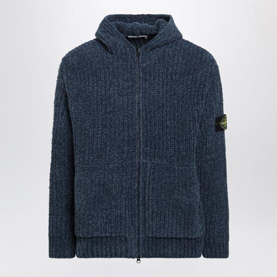 26FW 스톤 아일랜드 물랭 코튼 셰닐 루즈핏 후드 집업 물랭 코튼 셰닐 루즈핏 후드 집업 S155100065S0N16 Blue