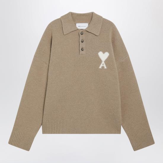 26FW 아미 ADC 알파카 폴로 스웨터 UPL408UKN0135 Beige