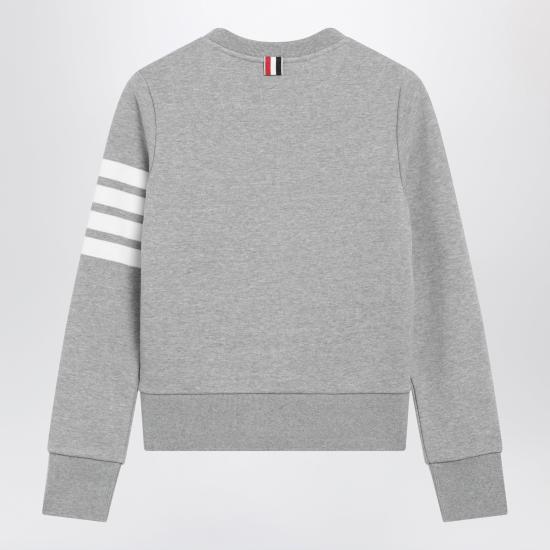 26FW 톰브라운 루프백 저지 니트 엔지니어드 4바 스트라이프 크루넥 풀오버 FJT002A00535 Grey - THOM BROWNE