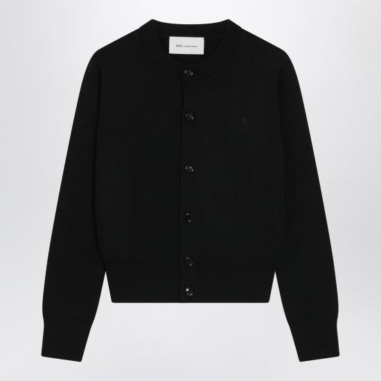 26FW 아미 크루넥 울 가디건 FKC361001 Black