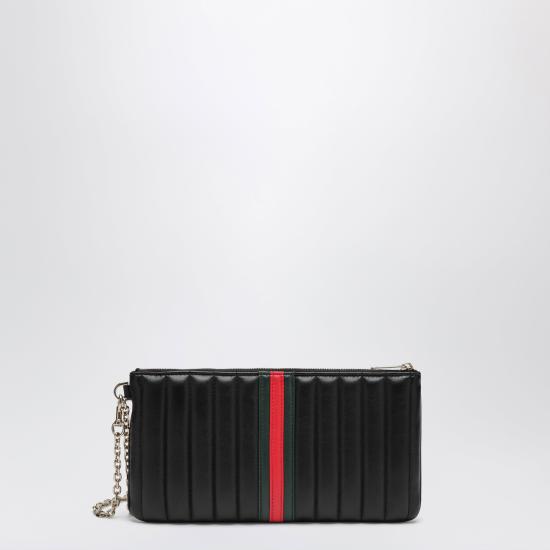 26FW 구찌 젯셋 GG 마몽 나파 스트랩 파우치 A006X2AAG8N Black - GUCCI