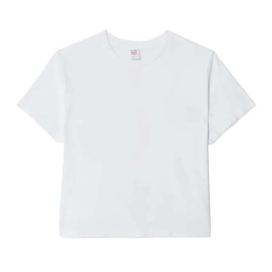  리던 반팔 티셔츠 Re/Done Hanes 1950년대 박시 티셔츠 옵틱 화이트