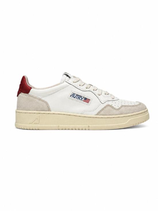 26FW 오트리 메달리스트 로우 스니커즈 AULMLS 43 LEAT SUEDE WHT RED