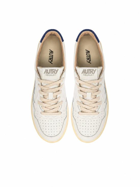 26FW 오트리 메달리스트 로우 스니커즈 AULMBJ 03 LEA SUELOGO WHT BLUEDEP - AUTRY