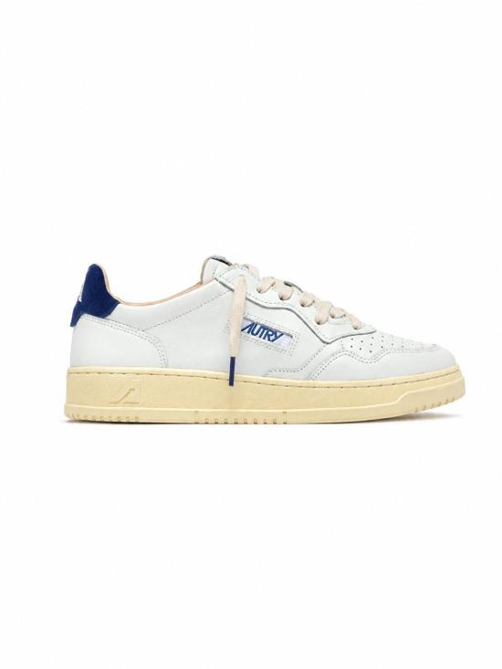 26FW 오트리 메달리스트 로우 스니커즈 AULMBJ 03 LEA SUELOGO WHT BLUEDEP