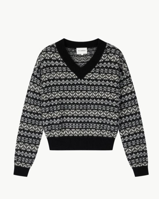  더블유 캐시미어 스웨터 W.캐시미어 젤다 브이넥  블랙