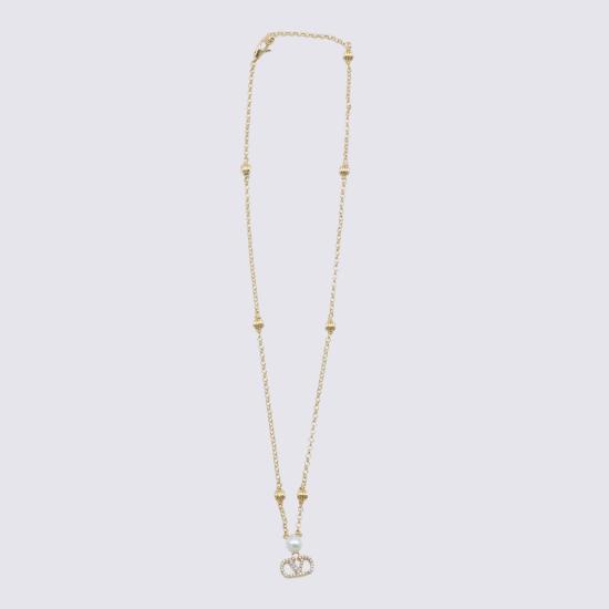 26FW 발렌티노 가라바니 목걸이/팬던트 9W0J0BI3 QVSCNP ORO CREAM CRYS - VALENTINO GARAVANI