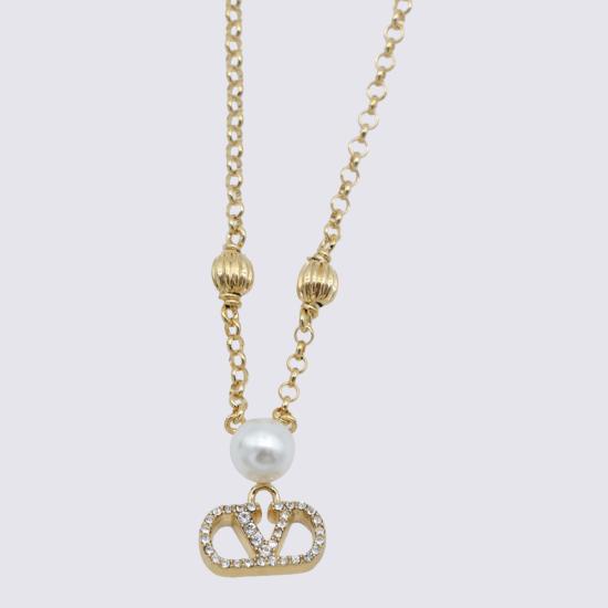 26FW 발렌티노 가라바니 목걸이/팬던트 9W0J0BI3 QVSCNP ORO CREAM CRYS - VALENTINO GARAVANI