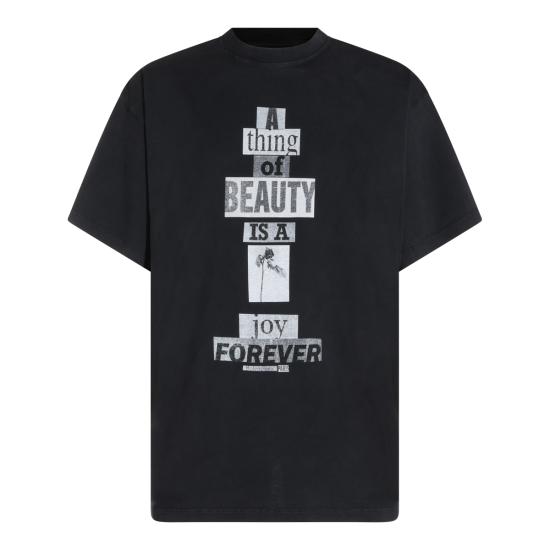 26FW 발렌시아가 반팔 티셔츠 850345 TVVK21041 BLACK