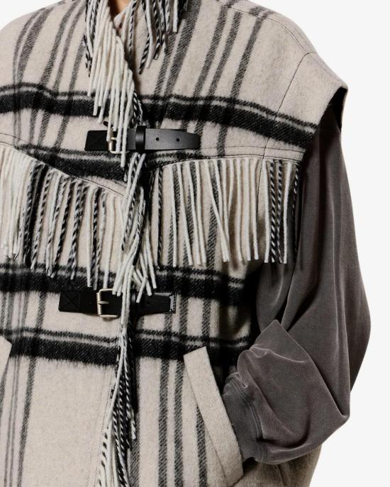 26FW 이자벨마랑 베스트 GI0099FA D3D01EECBK Ecru black - ISABEL MARANT