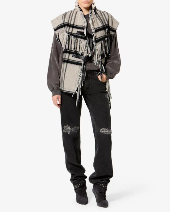 26FW 이자벨마랑 베스트 GI0099FA D3D01EECBK Ecru black - ISABEL MARANT