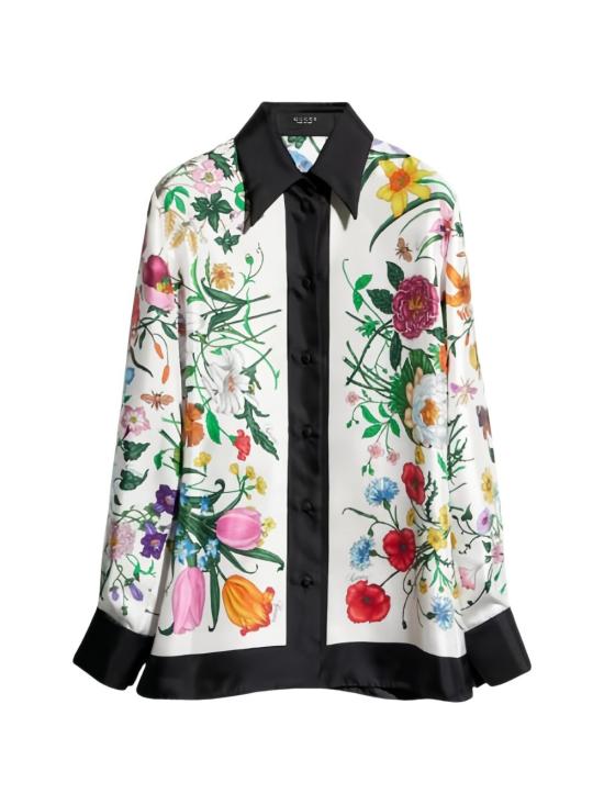26FW 구찌 플로라 프린트 실크 셔츠 플로라 프린트 실크 셔츠 A003Z2 ZAVNO9097 - GUCCI