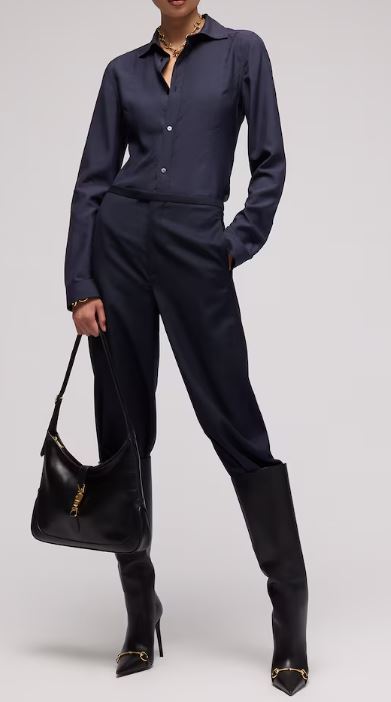 26FW 구찌 실크 포플린 셔츠 A007YM ZAVRW4440 INK - GUCCI
