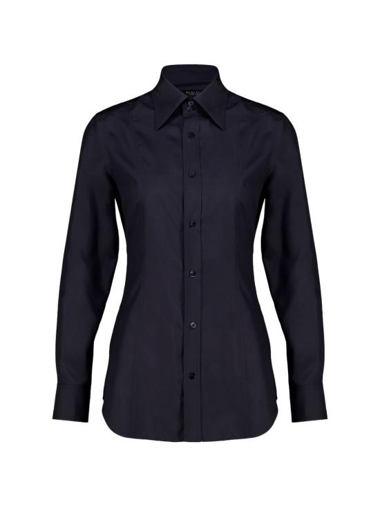 26FW 구찌 실크 포플린 셔츠 A007YM ZAVRW4440 INK - GUCCI