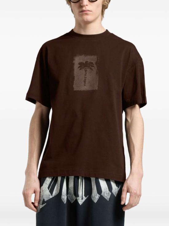 26FW 팜앤젤스 반팔 티셔츠 PAMAA01W26JR19 6063 BROWN - PALM ANGELS