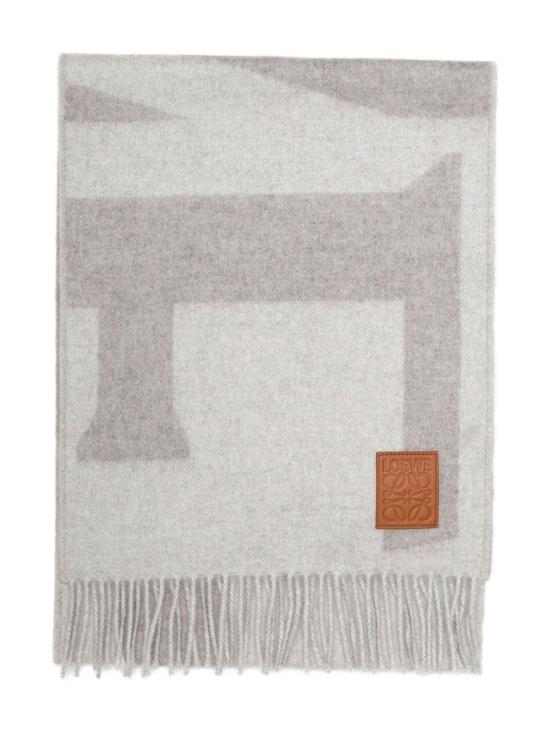 26FW 로에베 컷오프 캐시미어 스카프 FSA3SS1W04 1535 LIGHT GREY STONE
