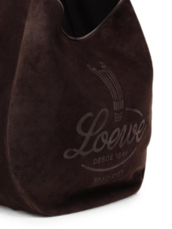 26FW 로에베 루미 스웨이드 카프스킨 호보백 BMHBVHBX01 3110 DARK BROWN - LOEWE