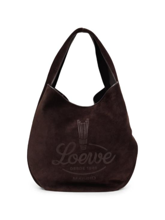 26FW 로에베 루미 스웨이드 카프스킨 호보백 BMHBVHBX01 3110 DARK BROWN