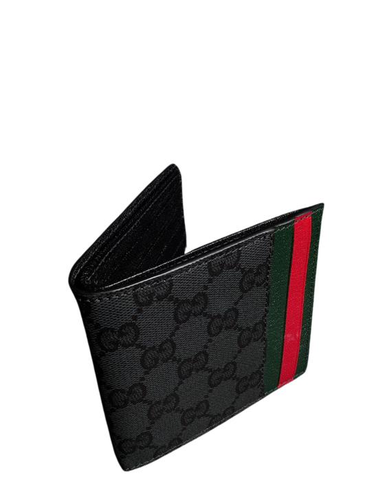 26FW 구찌 GG 캔버스 웹 카드 슬롯 반지갑 A00716 FAGI81081 BLACK - GUCCI