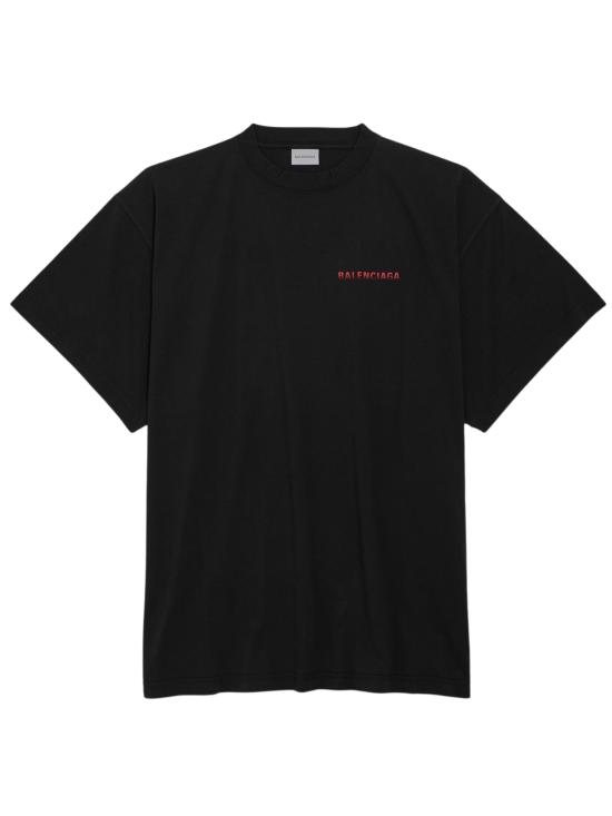 26FW 발렌시아가 백 그래디언트 오버사이즈 티셔츠 850345 TVVE61000 BLACK