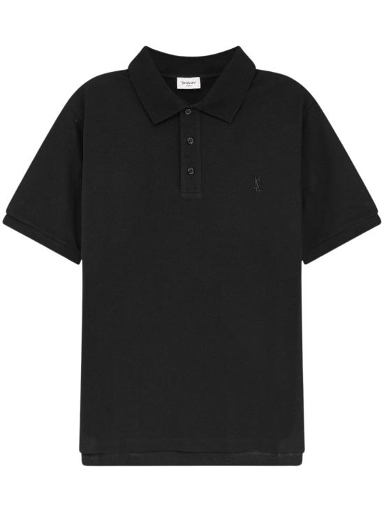 26FW 생로랑 폴로 티셔츠 A001BF Y38EK1000 BLACK