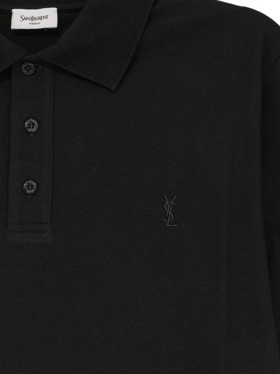 26FW 생로랑 폴로 티셔츠 A001BF Y38EK1000 BLACK - SAINT LAURENT