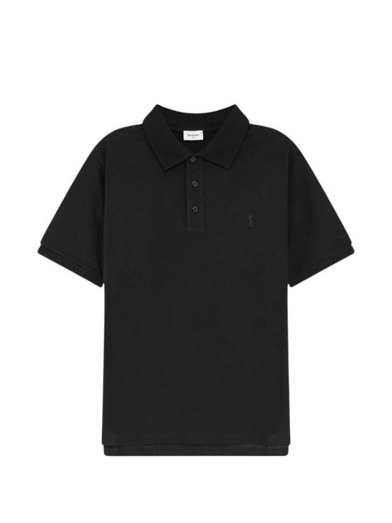26FW 생로랑 폴로 티셔츠 A001BF Y38EK1000 BLACK - SAINT LAURENT