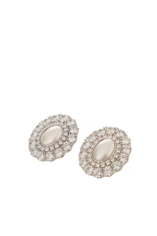 26FW 셀프 포트레이트 이어링 AW26649EP OVAL CRYSTAL PEARLPEARL SILVER - SELF PORTRAIT