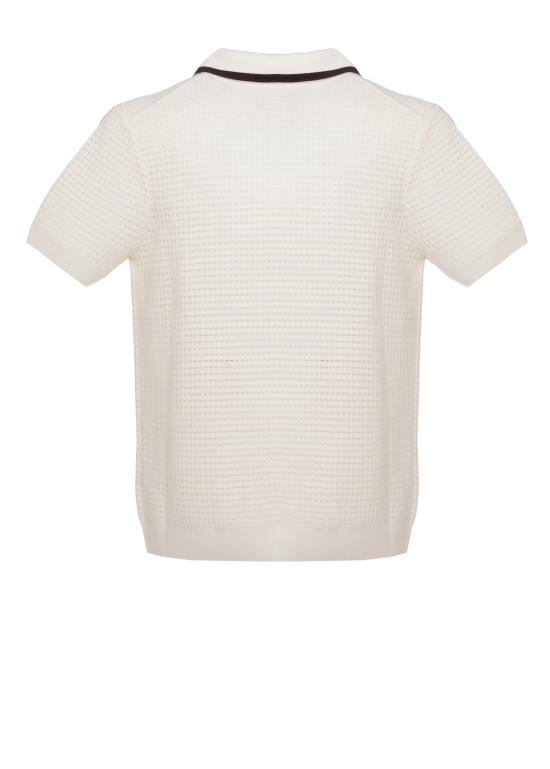 26FW 카사블랑카 폴로 티셔츠 MAW26KW148001 MERINO WOOL WHITE AVORIO - CASABLANCA