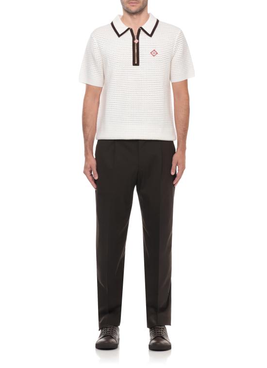 26FW 카사블랑카 폴로 티셔츠 MAW26KW148001 MERINO WOOL WHITE AVORIO - CASABLANCA