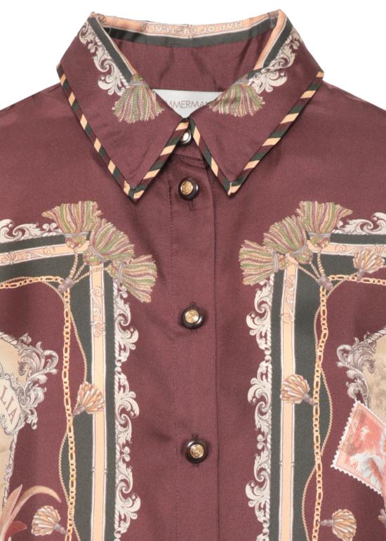 26FW 짐머만 블라우스 0901TF261 PLSCF Burgundy - ZIMMERMANN