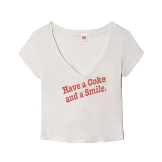  리던 반팔 티셔츠 Re/Done Skye 티셔츠 Have A Coke 빈티지 화이트