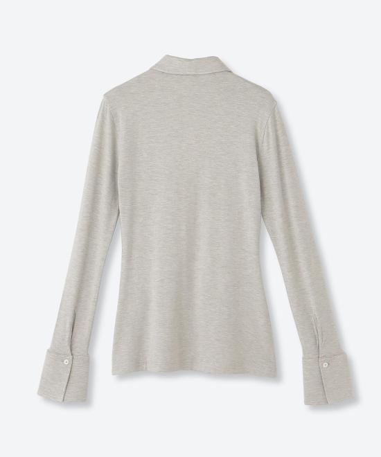 26FW 토템 긴팔 티셔츠 263 WRT0752 FB0656 039 PALE GREY MLANGE DOM - TOTEME