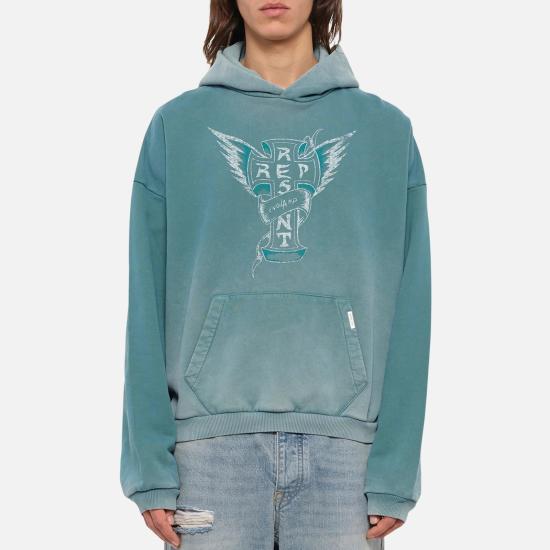  리프레젠트 후드 티셔츠 MLM101149 39 SMOKED TEAL DOM - REPRESENT