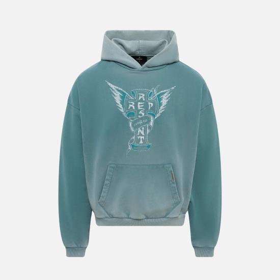  리프레젠트 후드 티셔츠 MLM101149 39 SMOKED TEAL DOM