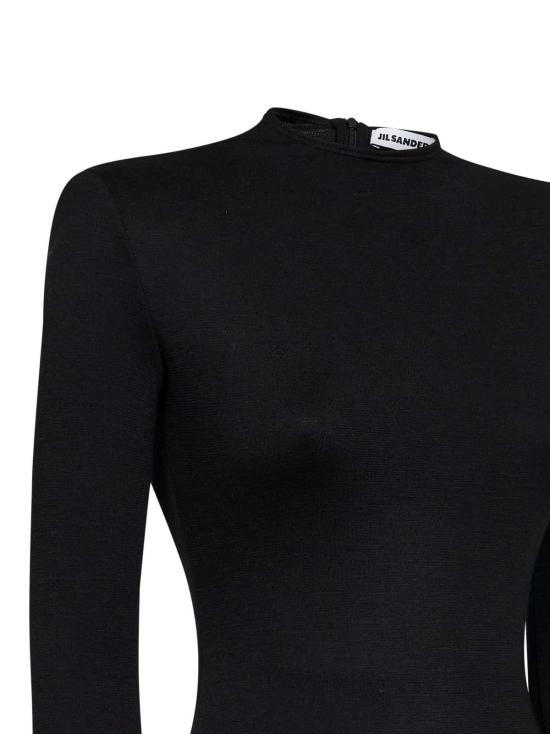  질샌더 바디수트 티셔츠 질 샌더 울 니트 보디수트 블랙 - JIL SANDER