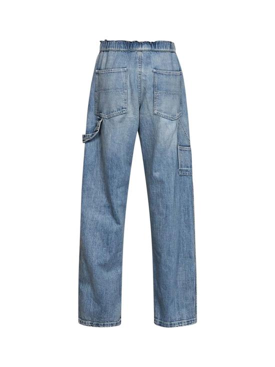  MM6 메종마르지엘라 데님 팬츠 Mm6 메종 마르지엘라 와이드 레그 진 라이트 블루 - MM6 MAISON MARGIELA