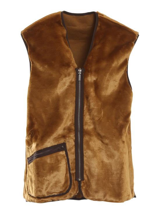 26FW 바버 웜 파일 웨이스트코트 집 인 라이너 MLI0004 MLI1 BR31 BROWN - BARBOUR