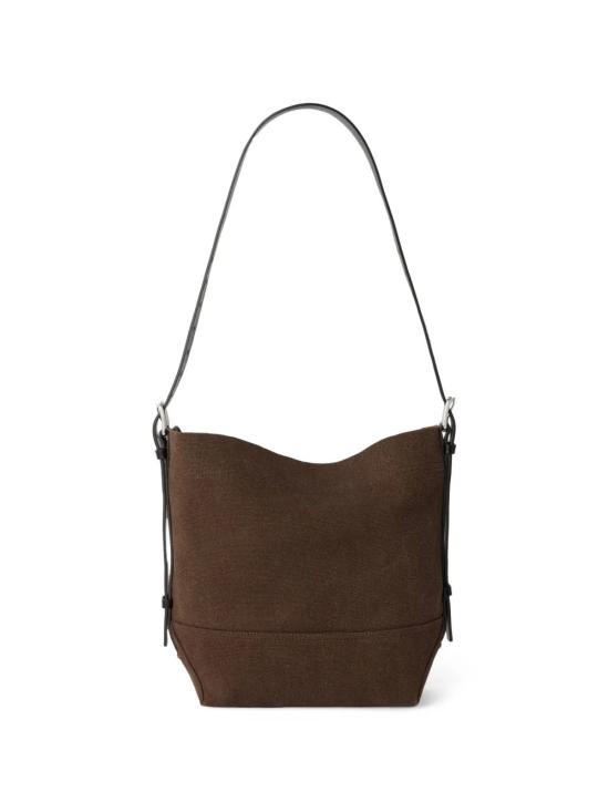 26FW 르메르 헤비 에코 코튼 캔버스 스몰 벨티드 토트백 BG0201 LF1697 490 DARK CHOCOLATE DOM