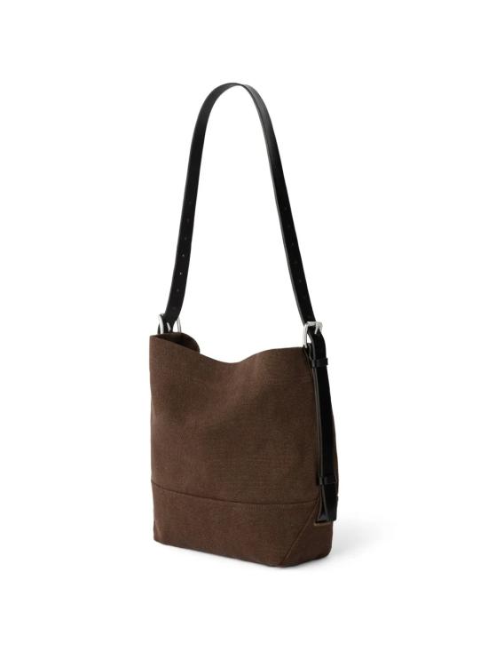 26FW 르메르 헤비 에코 코튼 캔버스 스몰 벨티드 토트백 BG0201 LF1697 490 DARK CHOCOLATE DOM - LEMAIRE