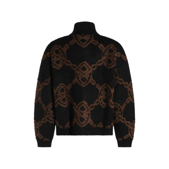 26FW 데일리 페이퍼 니트웨어 2610143 SHIELD KNI BLACK BLACK BROWN - DAILY PAPER