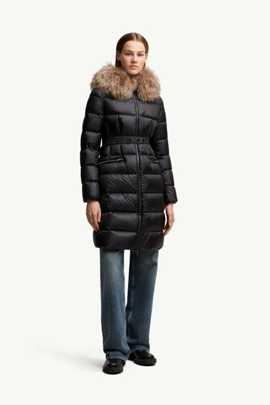 26FW 몽클레어 보에딕 후드 셔링 트림 롱 다운 자켓 1C00015 595FE 99M BLACK DOM - MONCLER