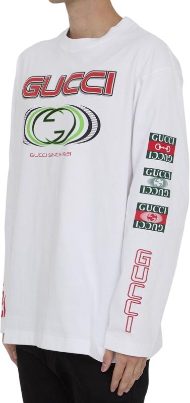 26FW 구찌 구찌 롱슬리브 티셔츠 784364XJGRB9074 WHITE - GUCCI
