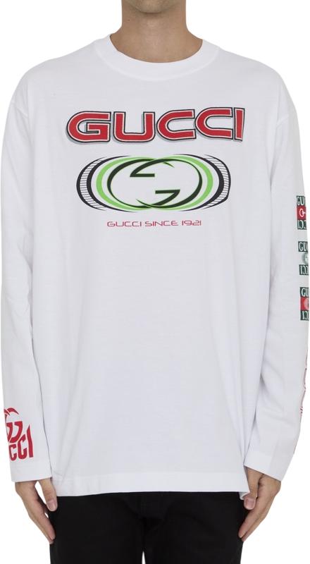26FW 구찌 구찌 롱슬리브 티셔츠 784364XJGRB9074 WHITE