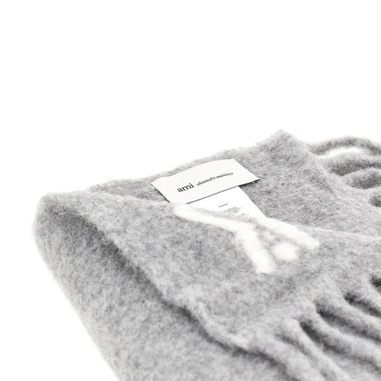 26FW 아미 알파카 아미 드 꾀흐 스카프 USF673AW0004 Grey - AMI