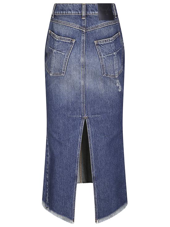26FW 마티에르 페칼 미디 스커트 MAT03S110 1 BLUE - MATIERES FECALES