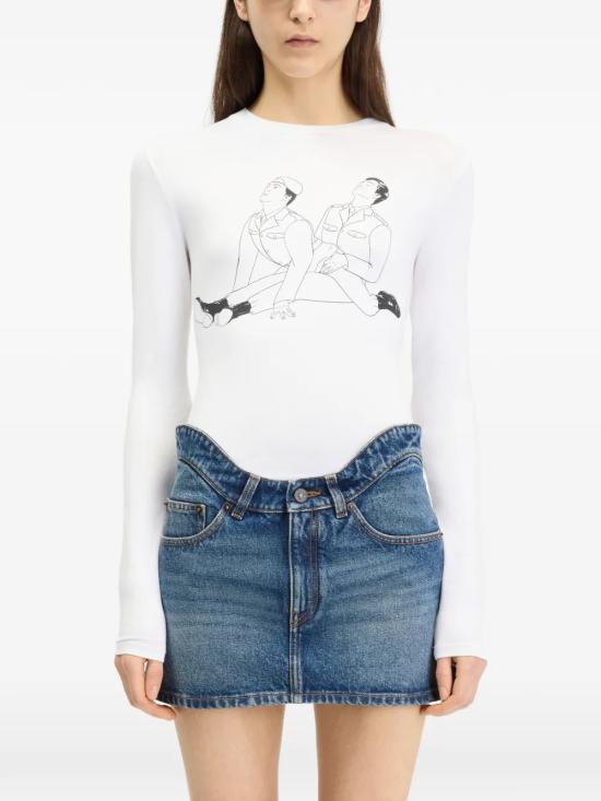 26FW 장 폴 고티에 긴팔 티셔츠 26 04 W TO568 J075 010030 WHITE BLACK RED - JEAN PAUL GAULTIER