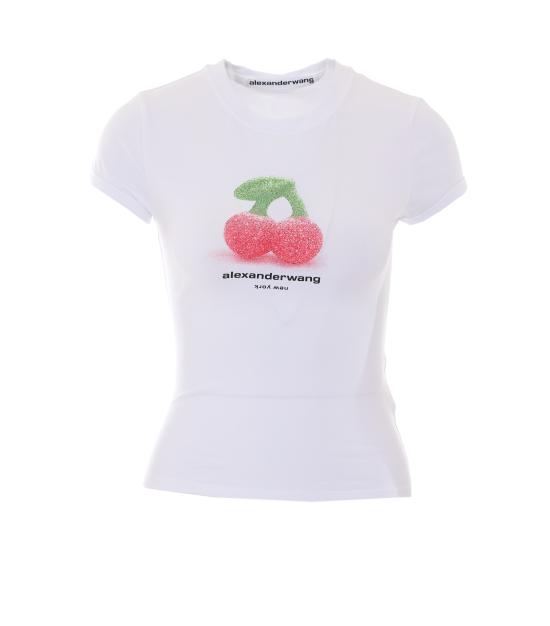 26FW 알렉산더 왕 반팔 티셔츠 1CC4261381 100 WHITE