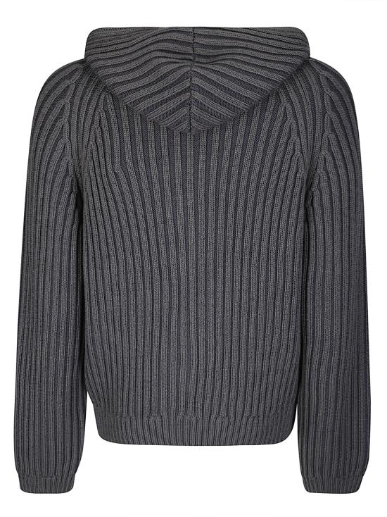 26FW 아워레가시 레벨 리브드 니트 후드 집업 M4263LS SAMIS SAGE STRIPE - OUR LEGACY